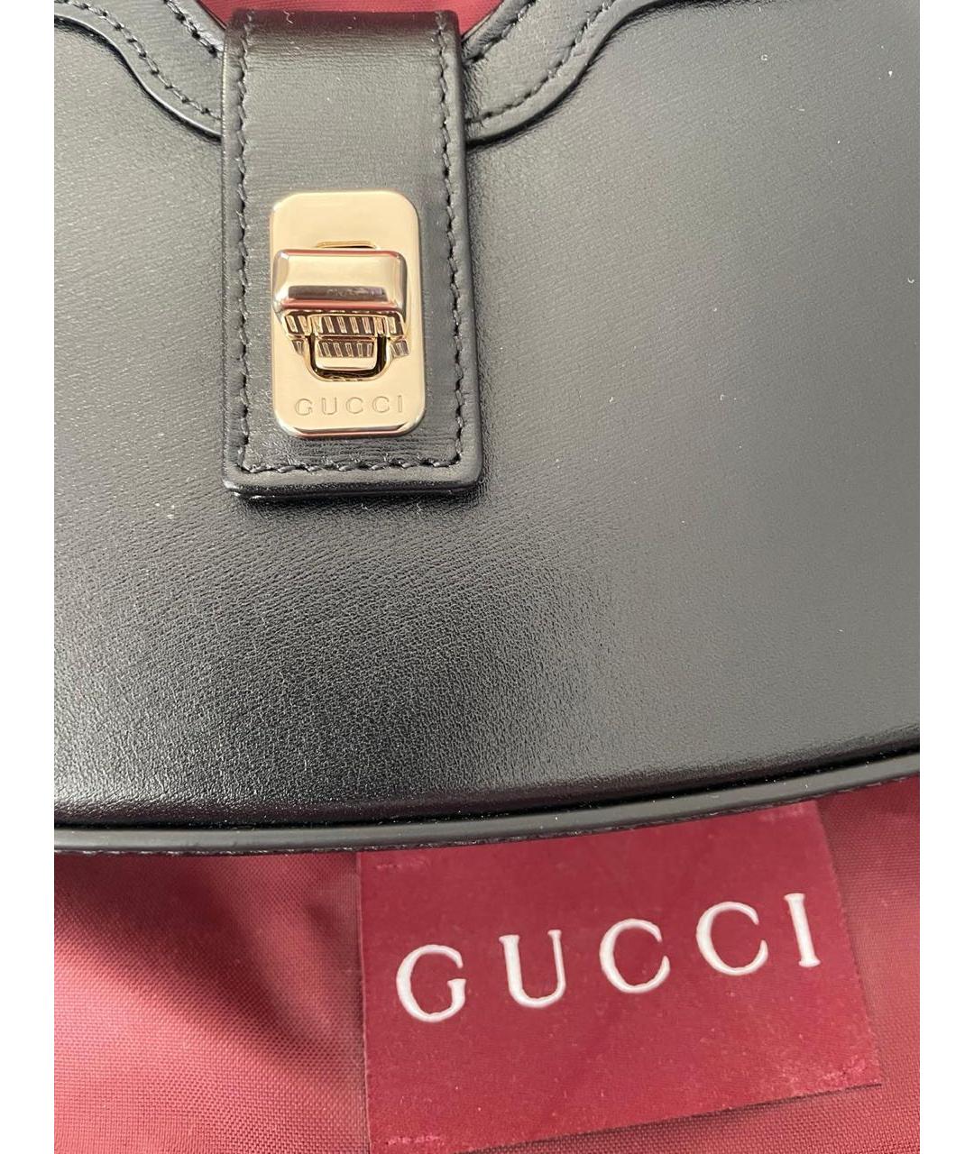 GUCCI Черная кожаная сумка через плечо, фото 6