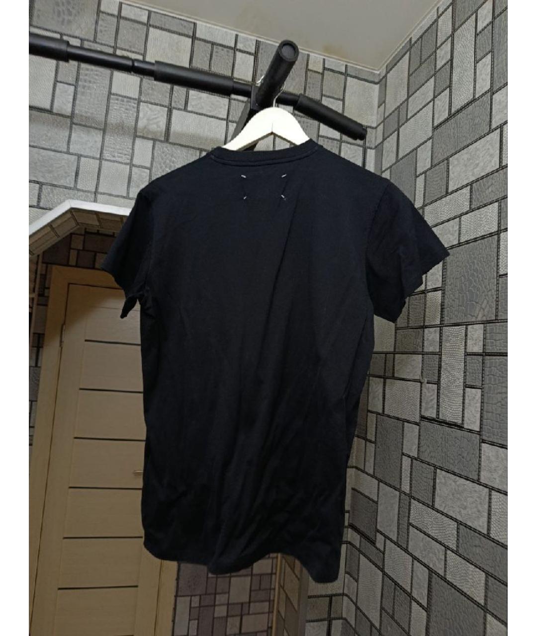 MAISON MARGIELA Черная хлопковая футболка, фото 2