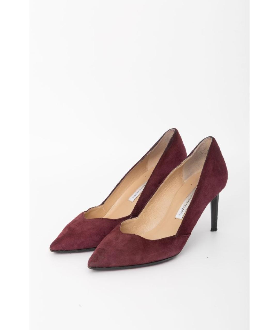 DIANE VON FURSTENBERG Бордовые замшевые туфли, фото 5