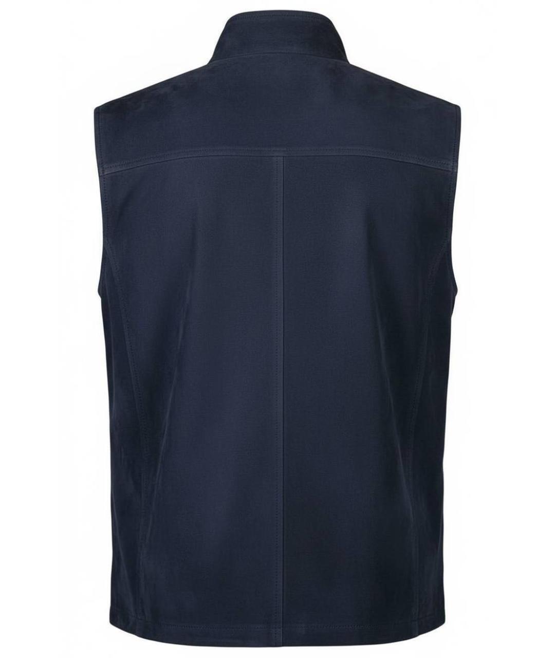 ELEVENTY Темно-синий замшевый жилет, фото 2