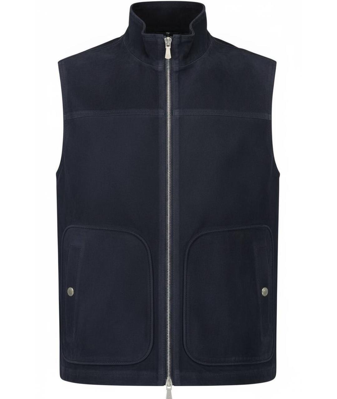 ELEVENTY Темно-синий замшевый жилет, фото 1