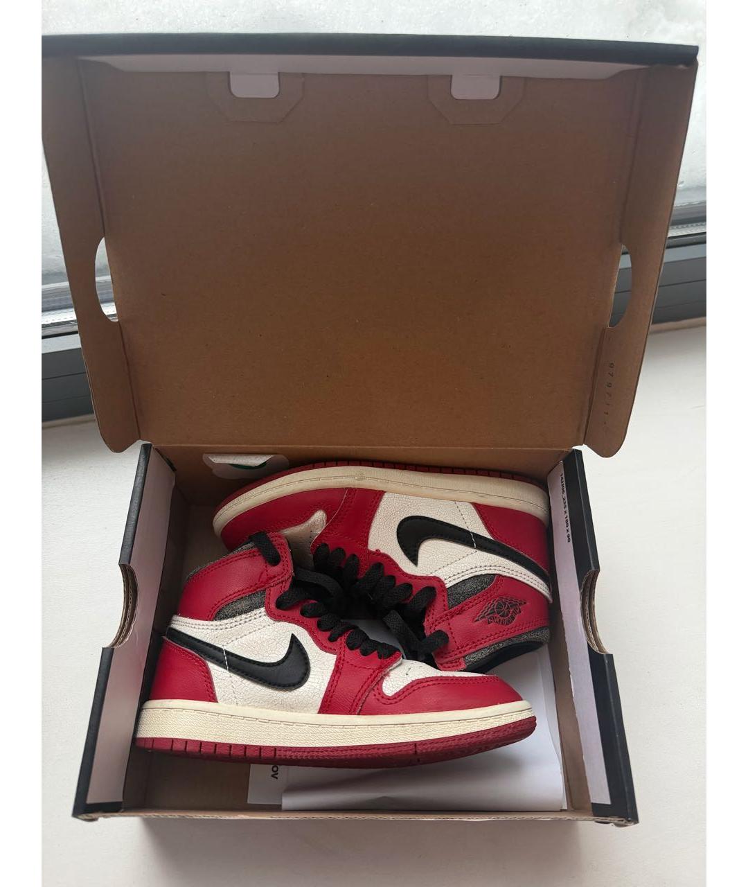 NIKE KIDS Красные кожаные кеды, фото 6