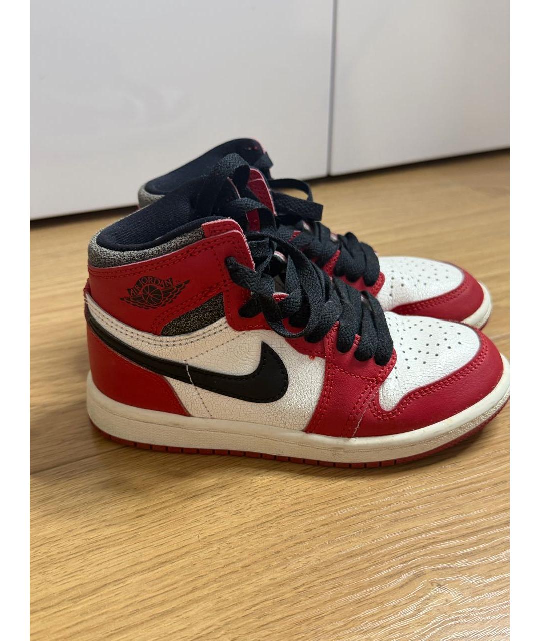 NIKE KIDS Красные кожаные кеды, фото 7