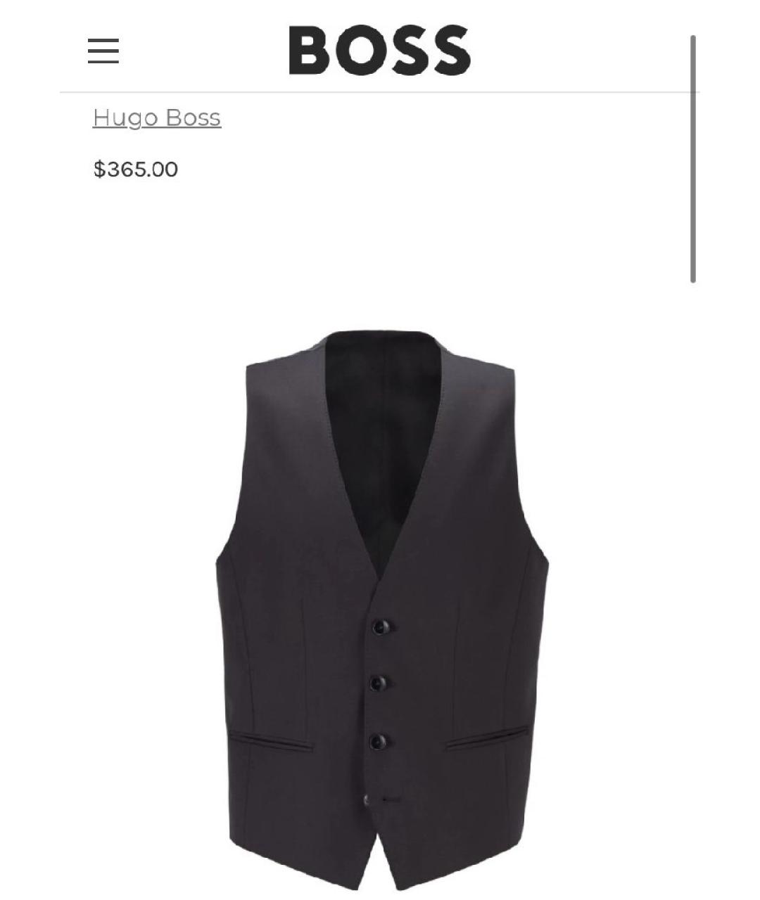 HUGO BOSS Серый шерстяной жилет, фото 4