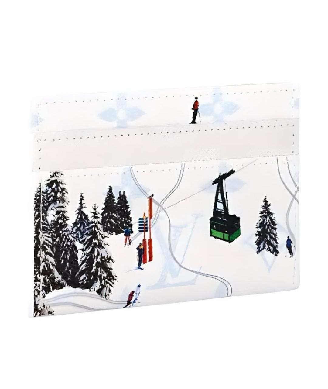 LOUIS VUITTON Белый кожаный кардхолдер, фото 2