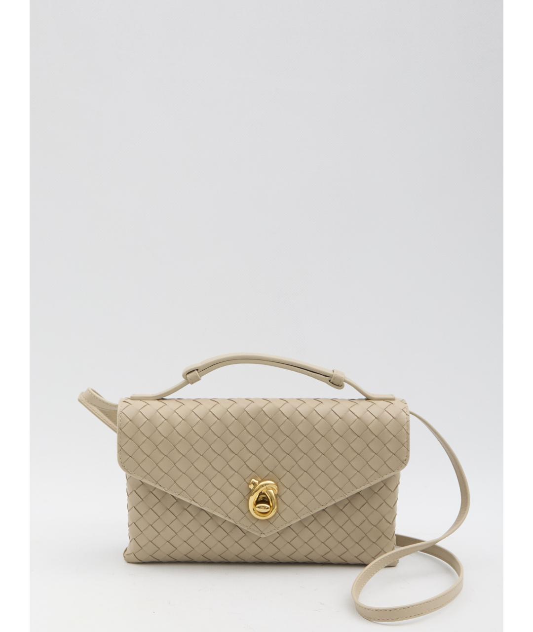 BOTTEGA VENETA Бежевая кожаная сумка через плечо, фото 5