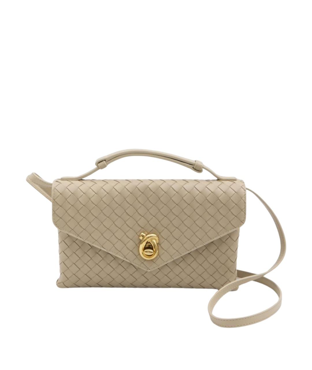 BOTTEGA VENETA Бежевая кожаная сумка через плечо, фото 1