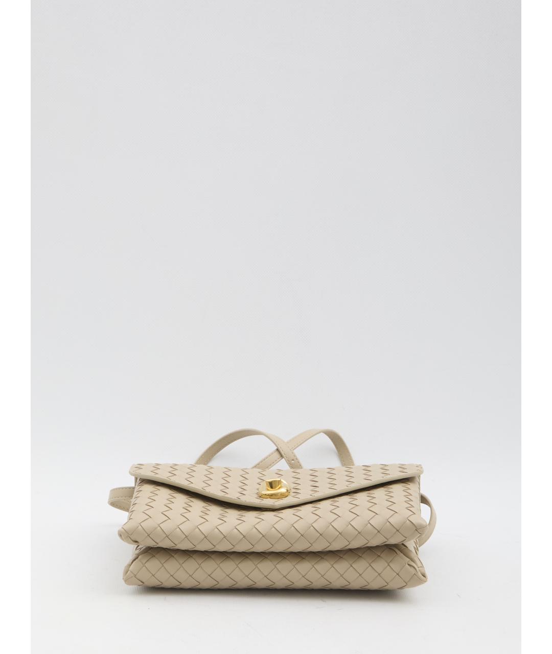 BOTTEGA VENETA Бежевая кожаная сумка через плечо, фото 3