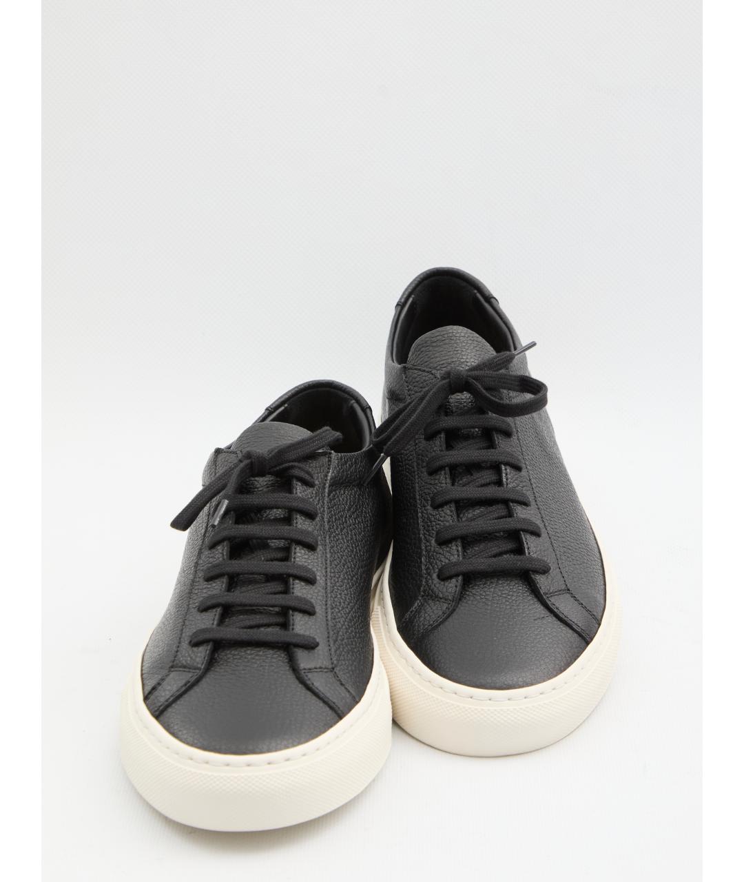 COMMON PROJECTS Черные кожаные низкие кроссовки / кеды, фото 5