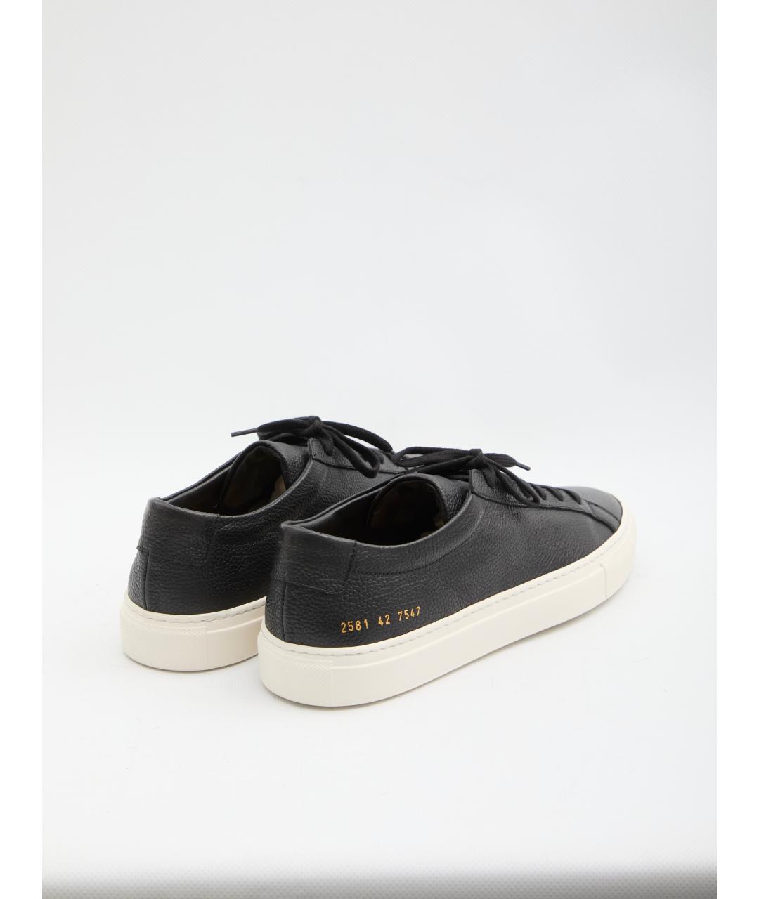 COMMON PROJECTS Черные кожаные низкие кроссовки / кеды, фото 3