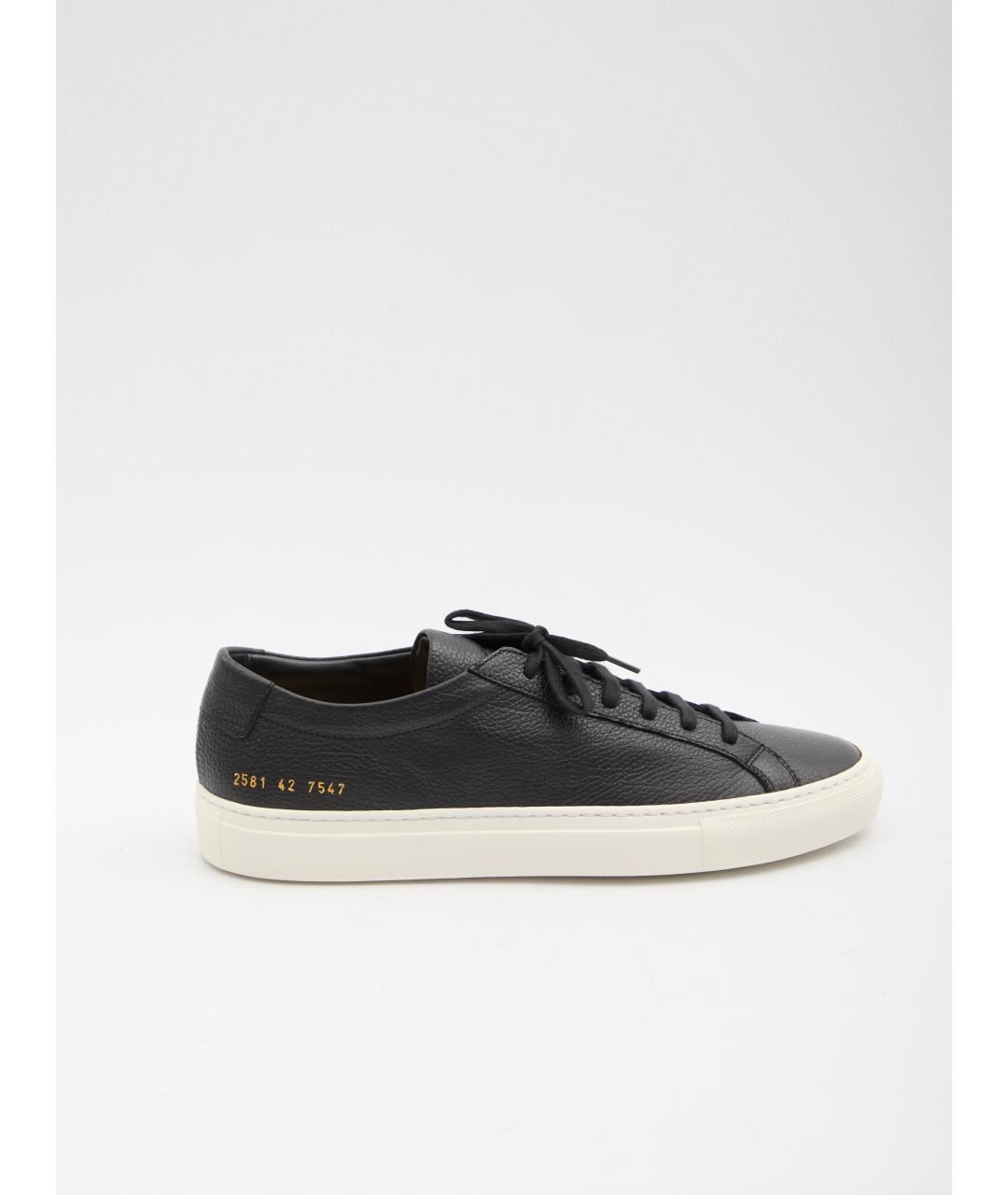 COMMON PROJECTS Черные кожаные низкие кроссовки / кеды, фото 6