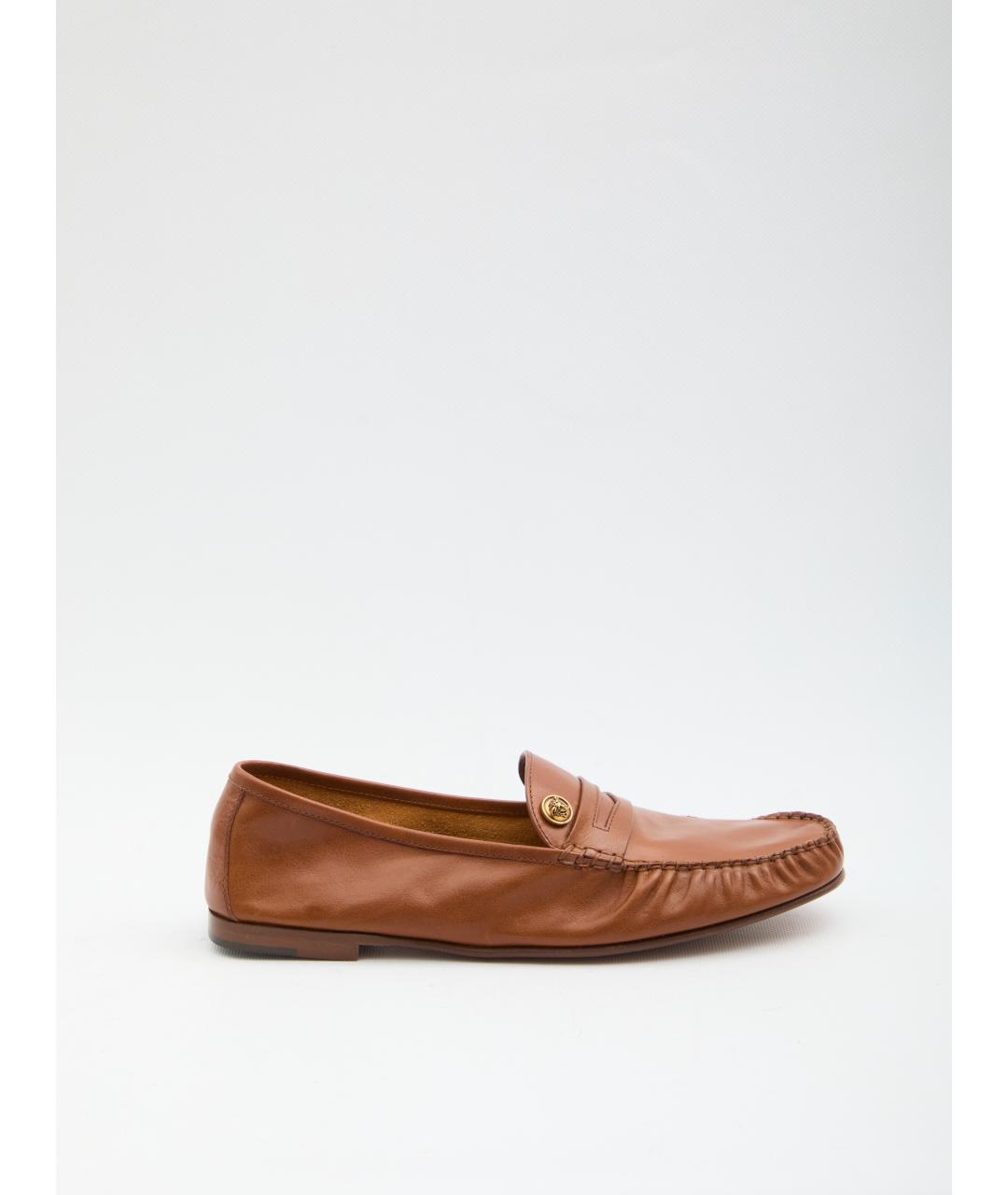 VERSACE Коричневые кожаные лоферы, фото 6