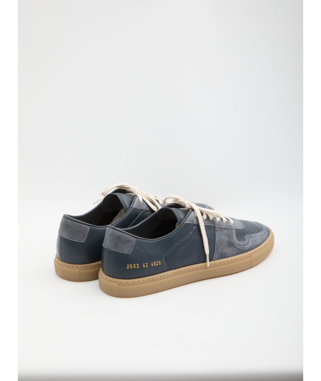 COMMON PROJECTS Синие кожаные низкие кроссовки / кеды, фото 3