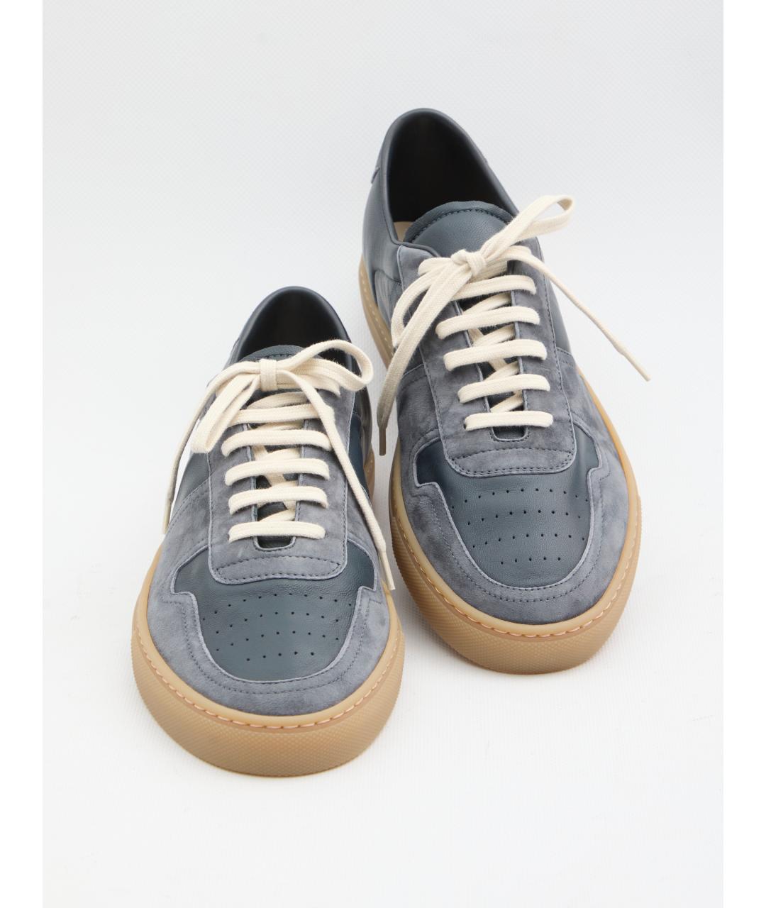 COMMON PROJECTS Синие кожаные низкие кроссовки / кеды, фото 5