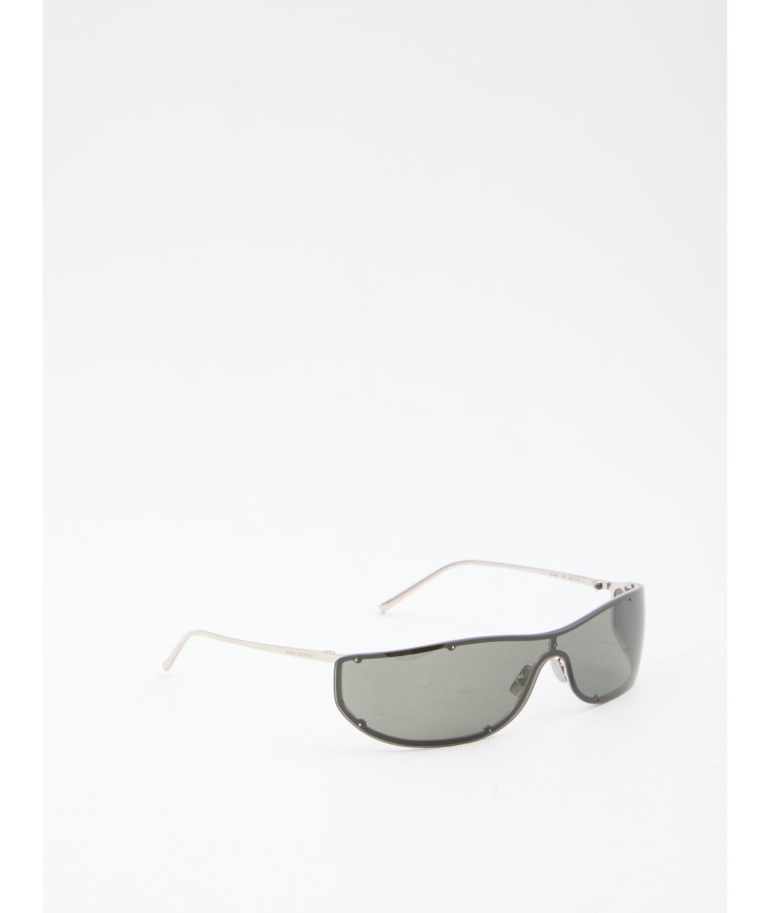 SAINT LAURENT Серебряные металлические солнцезащитные очки, фото 3