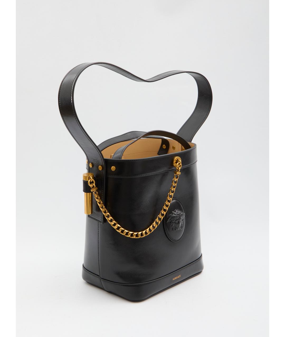 VERSACE Черная кожаная сумка через плечо, фото 4
