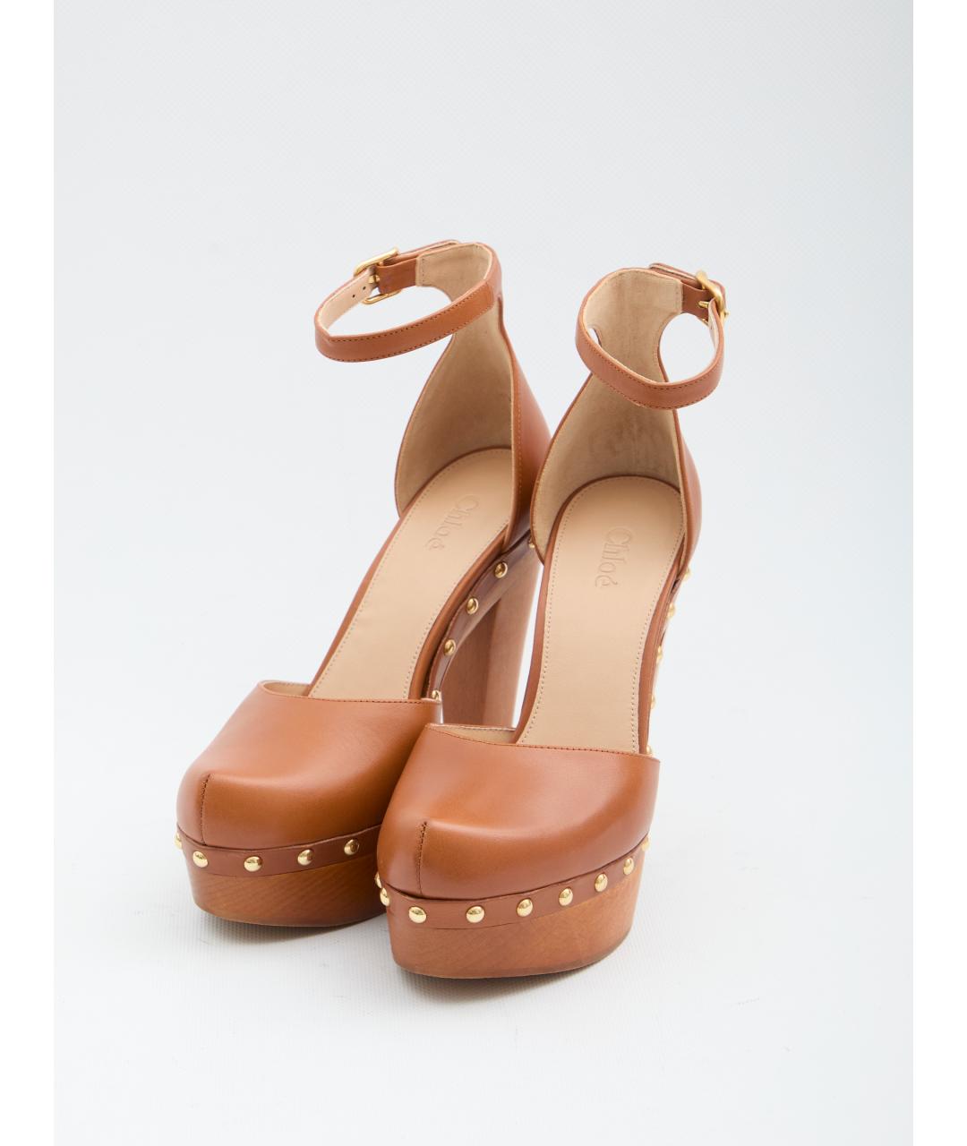 CHLOE Коричневые кожаные туфли, фото 2