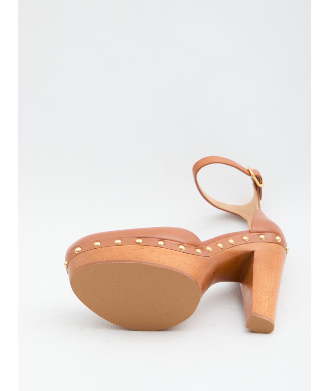 CHLOE Коричневые кожаные туфли, фото 4