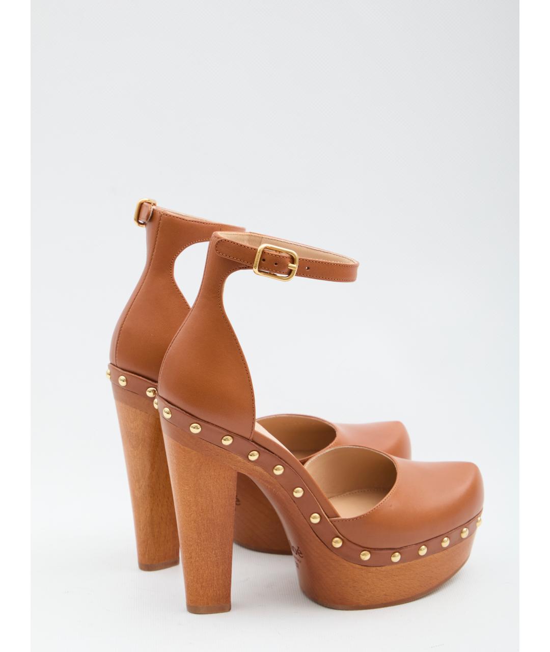 CHLOE Коричневые кожаные туфли, фото 3