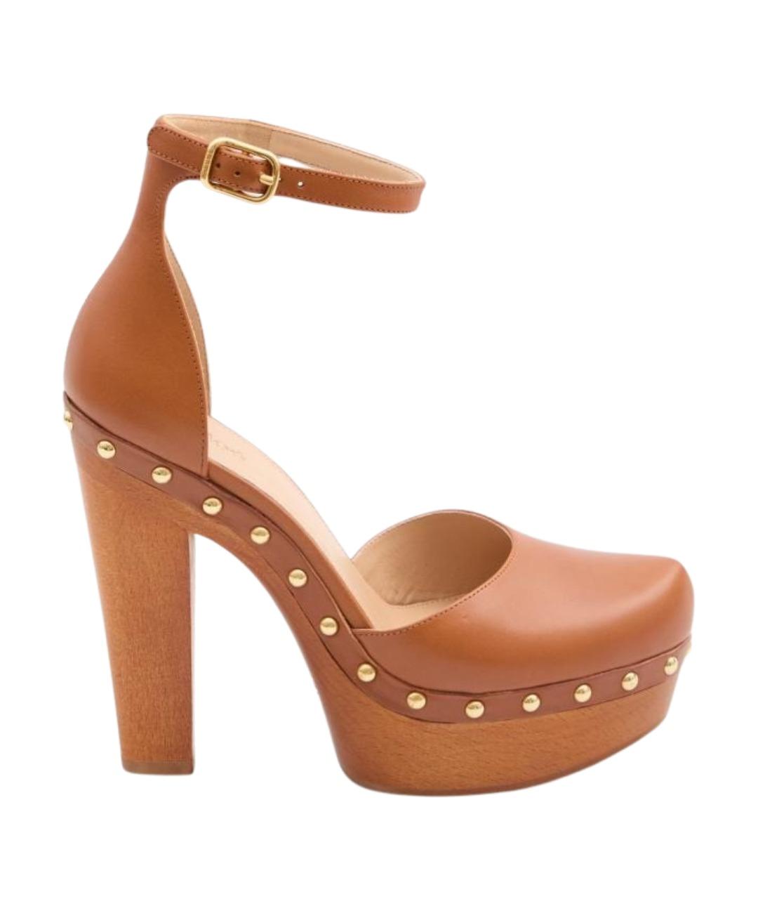 CHLOE Коричневые кожаные туфли, фото 1