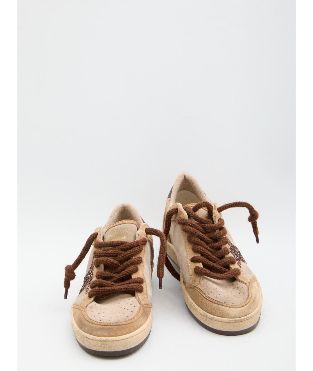 GOLDEN GOOSE DELUXE BRAND Бежевые кожаные кеды, фото 5