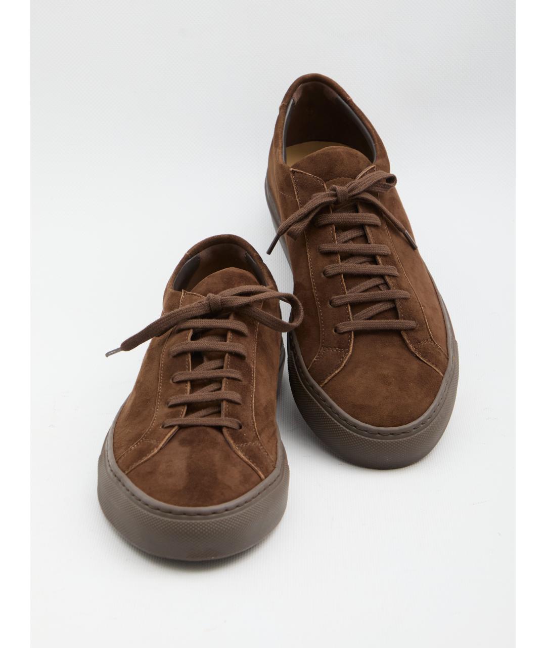 COMMON PROJECTS Коричневые кожаные низкие кроссовки / кеды, фото 5
