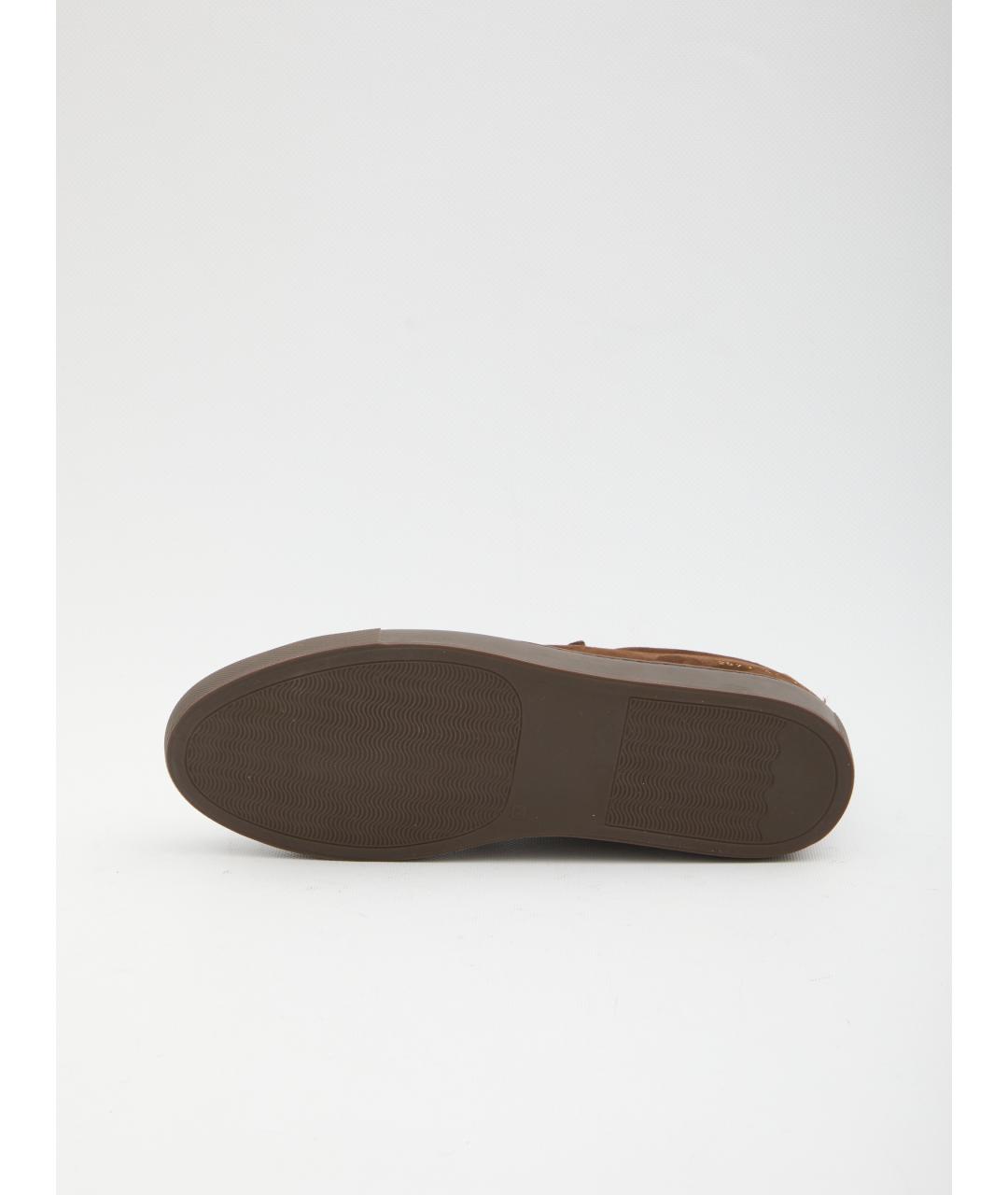 COMMON PROJECTS Коричневые кожаные низкие кроссовки / кеды, фото 4