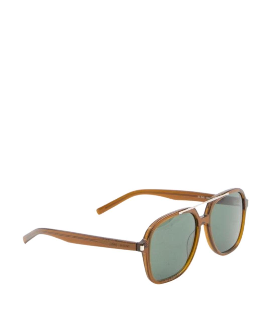 SAINT LAURENT Коричневые солнцезащитные очки, фото 1