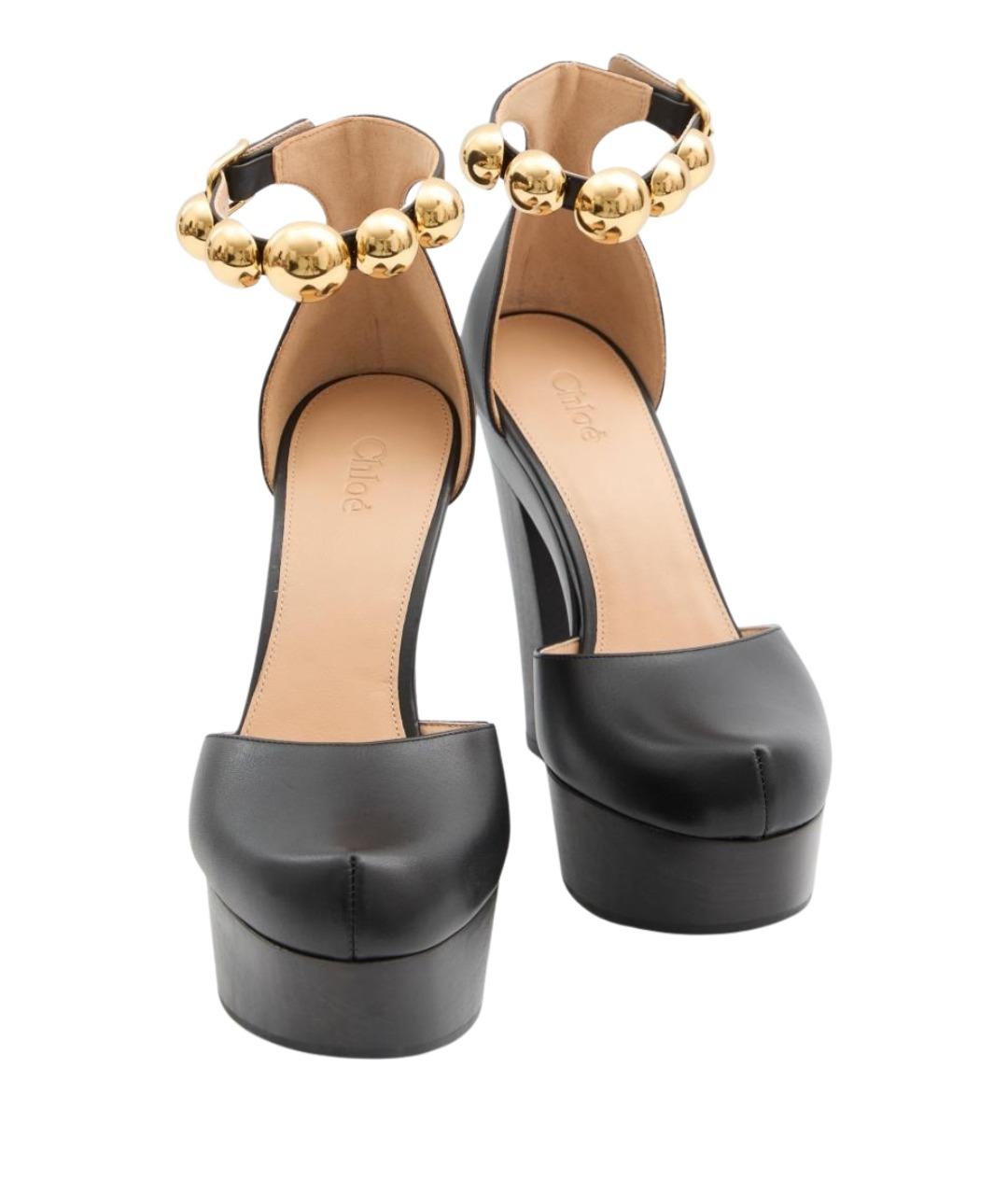 CHLOE Черные кожаные туфли, фото 5