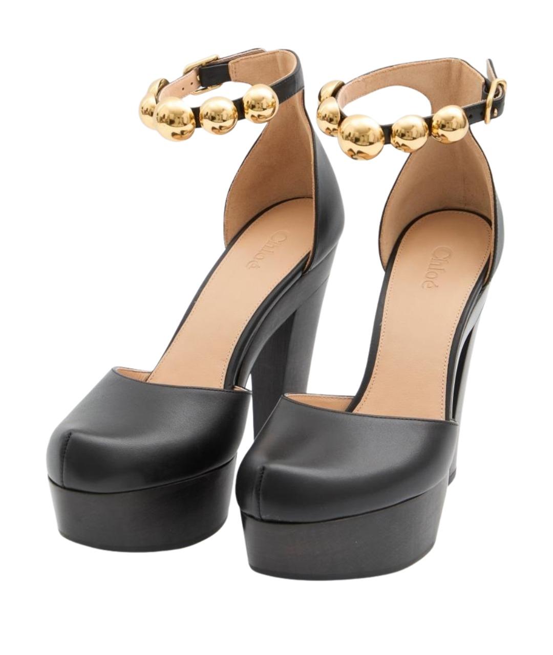 CHLOE Черные кожаные туфли, фото 2