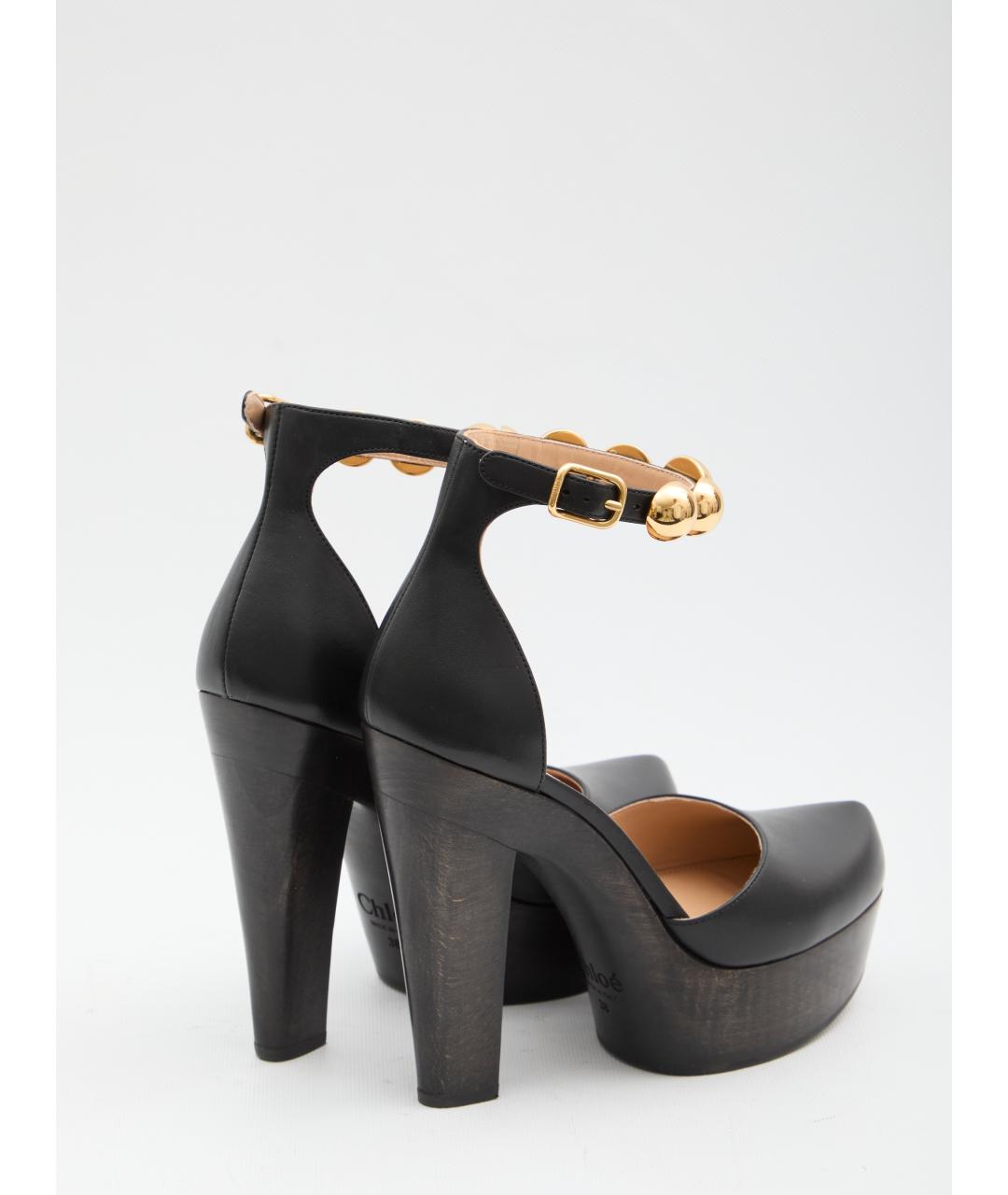 CHLOE Черные кожаные туфли, фото 3