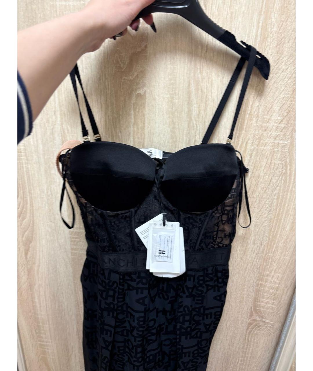 ELISABETTA FRANCHI Черный шелковый комбинезон, фото 3