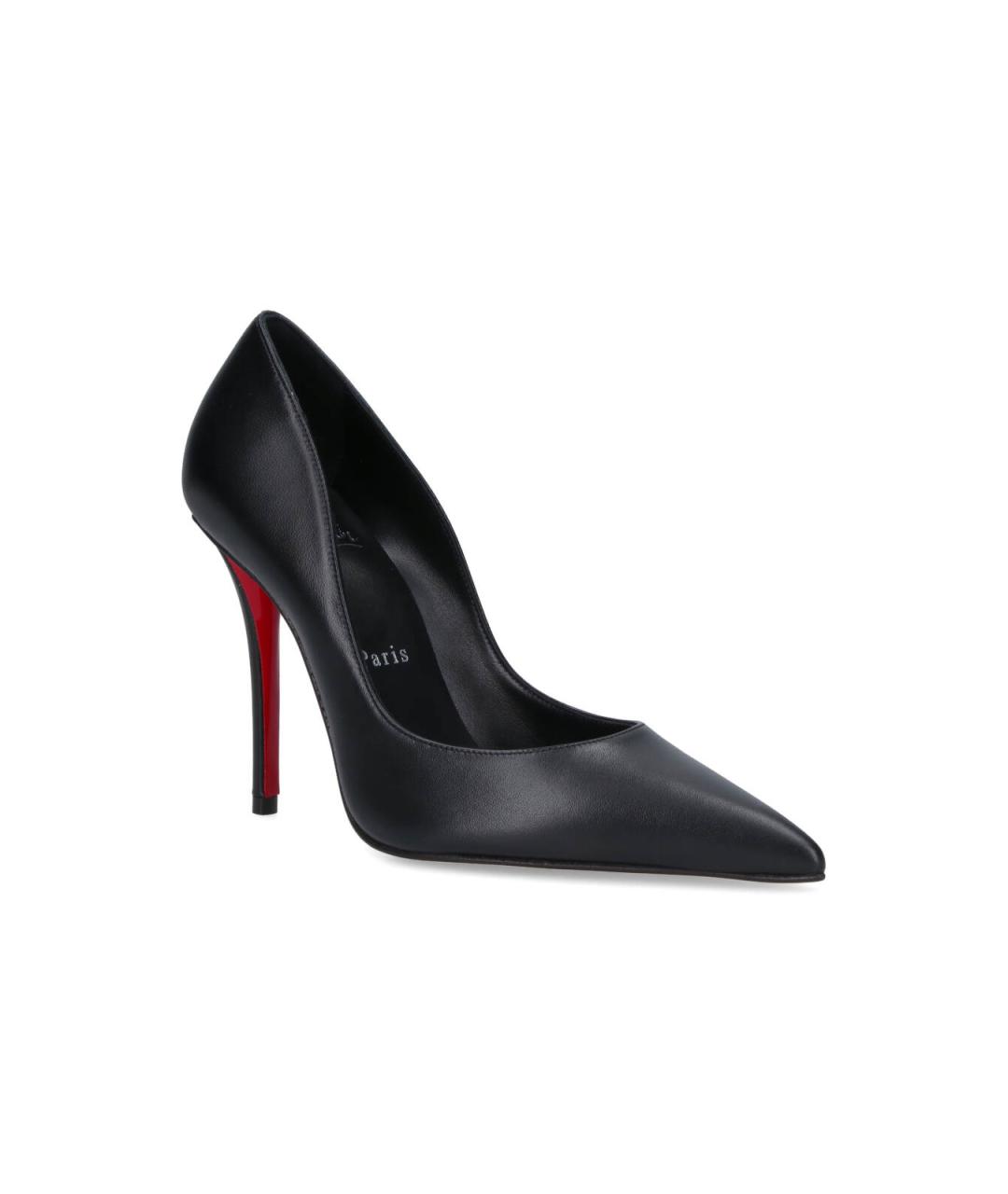 CHRISTIAN LOUBOUTIN Черные кожаные туфли, фото 2