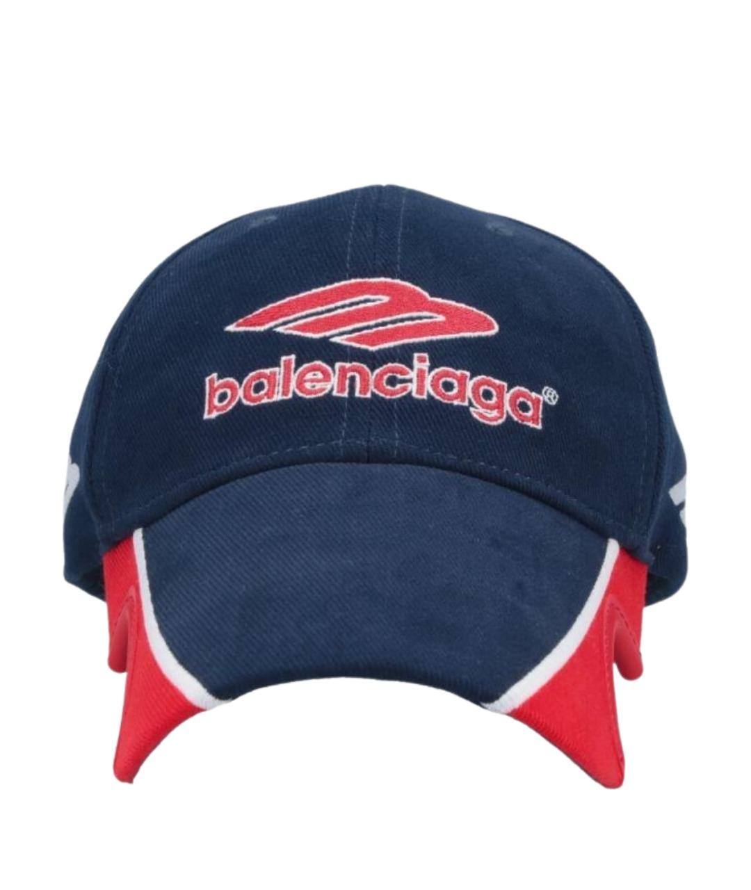 BALENCIAGA Синяя хлопковая кепка/бейсболка, фото 1