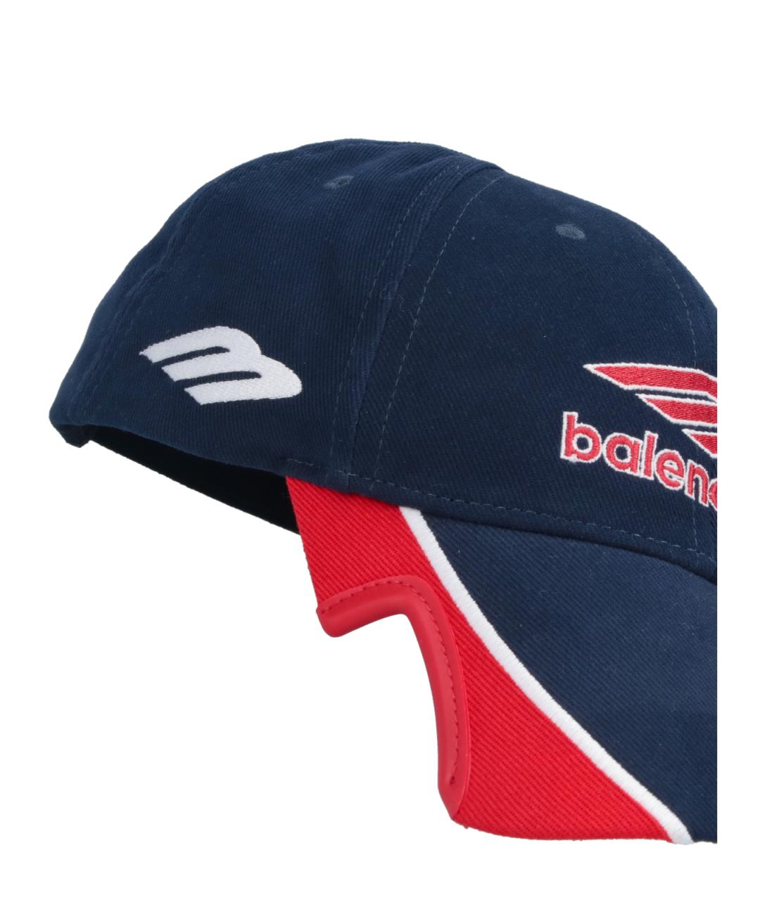 BALENCIAGA Синяя хлопковая кепка/бейсболка, фото 3