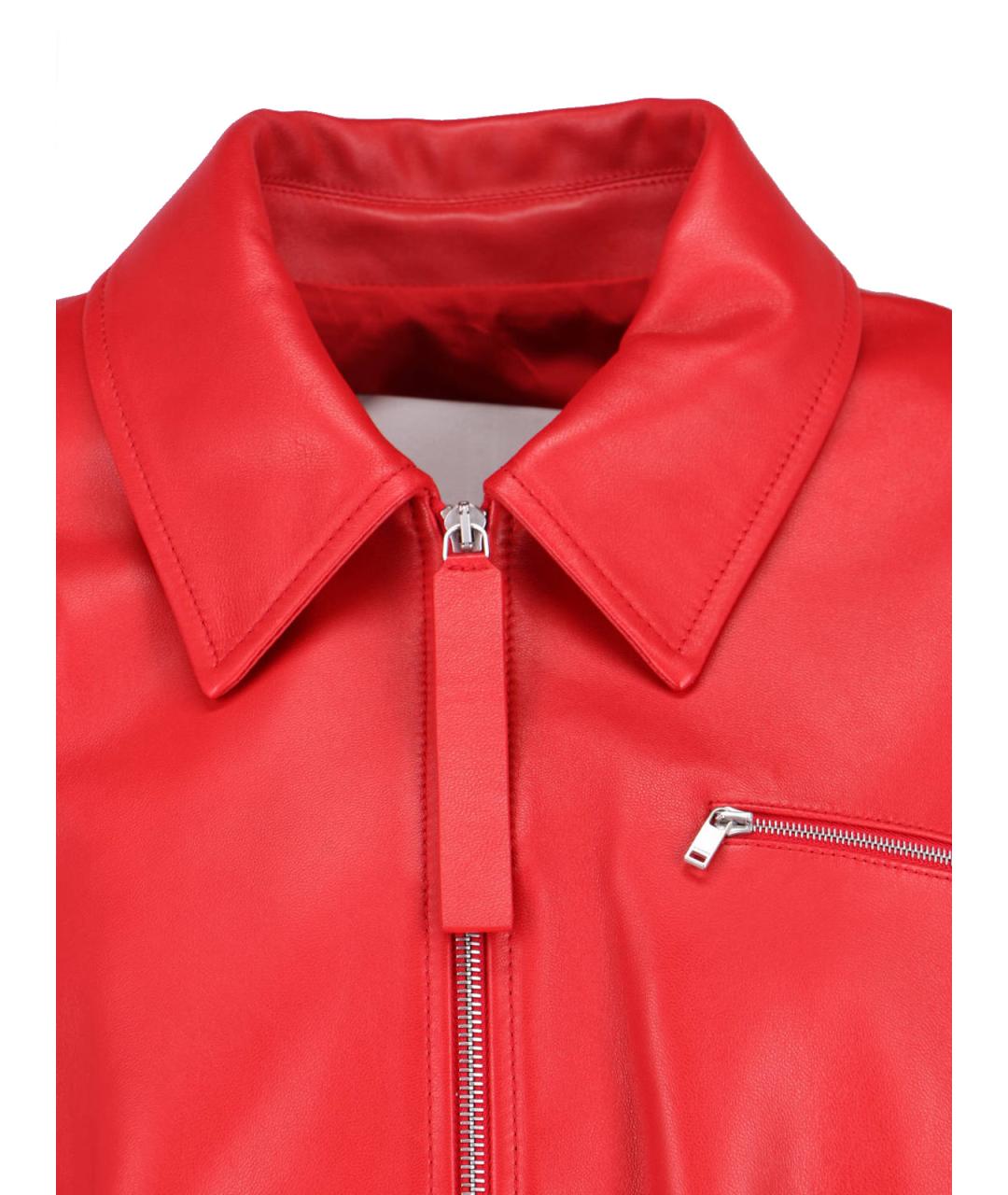JIL SANDER Красная кожаная куртка, фото 4