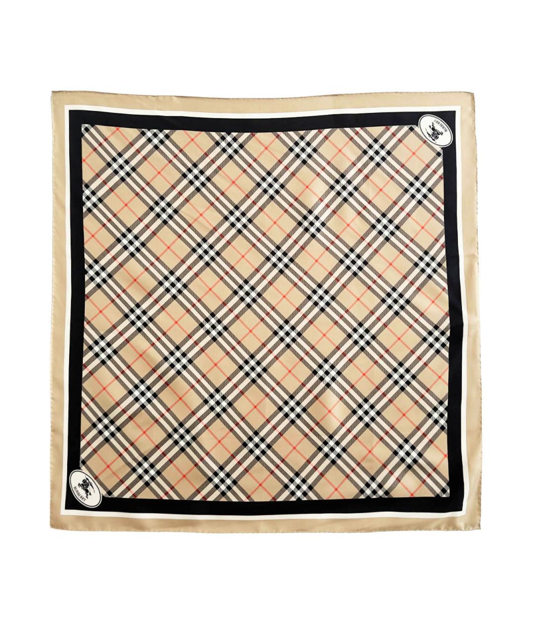 BURBERRY Бежевый шелковый платок, фото 2