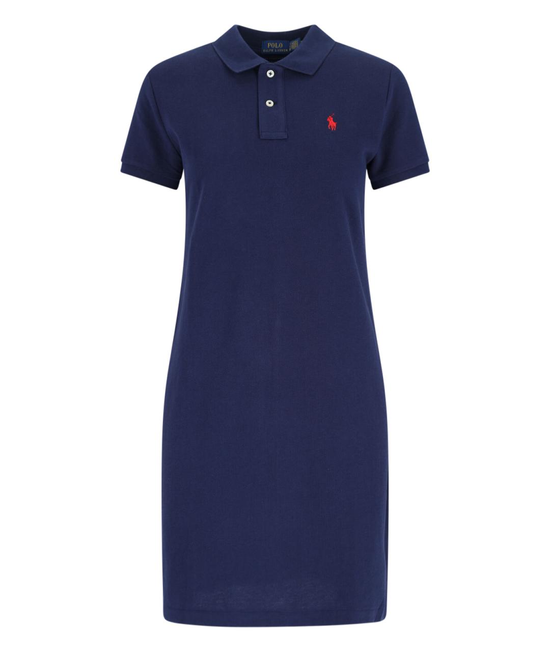 POLO RALPH LAUREN Синее хлопковое повседневное платье, фото 1