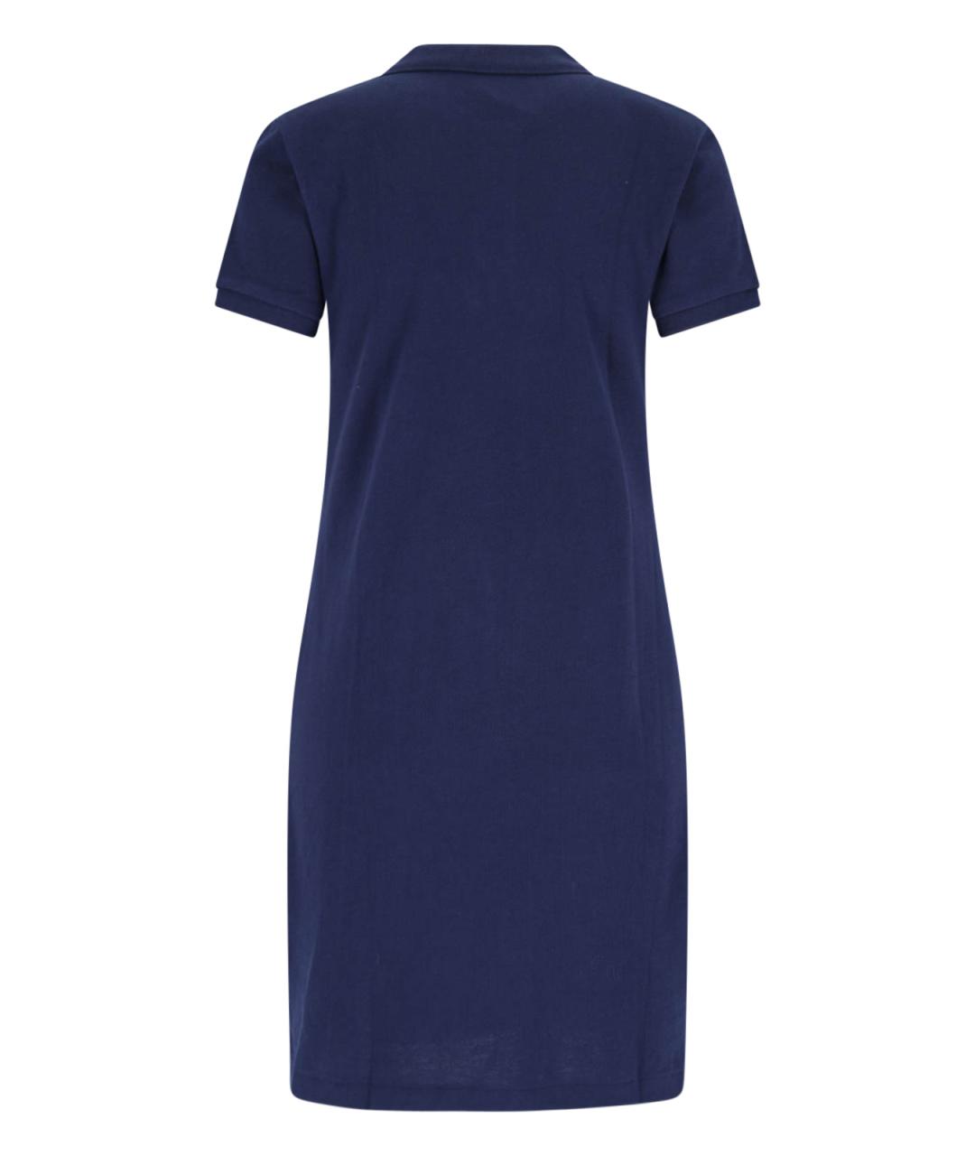 POLO RALPH LAUREN Синее хлопковое повседневное платье, фото 2