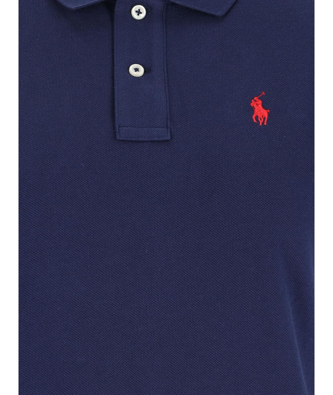 POLO RALPH LAUREN Синее хлопковое повседневное платье, фото 3