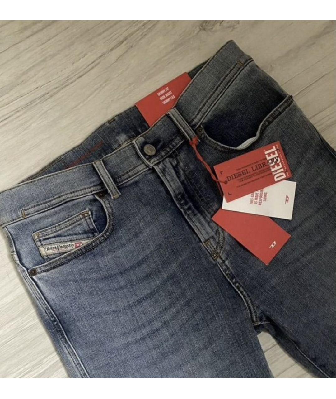 DIESEL Синие хлопковые джинсы скинни, фото 5