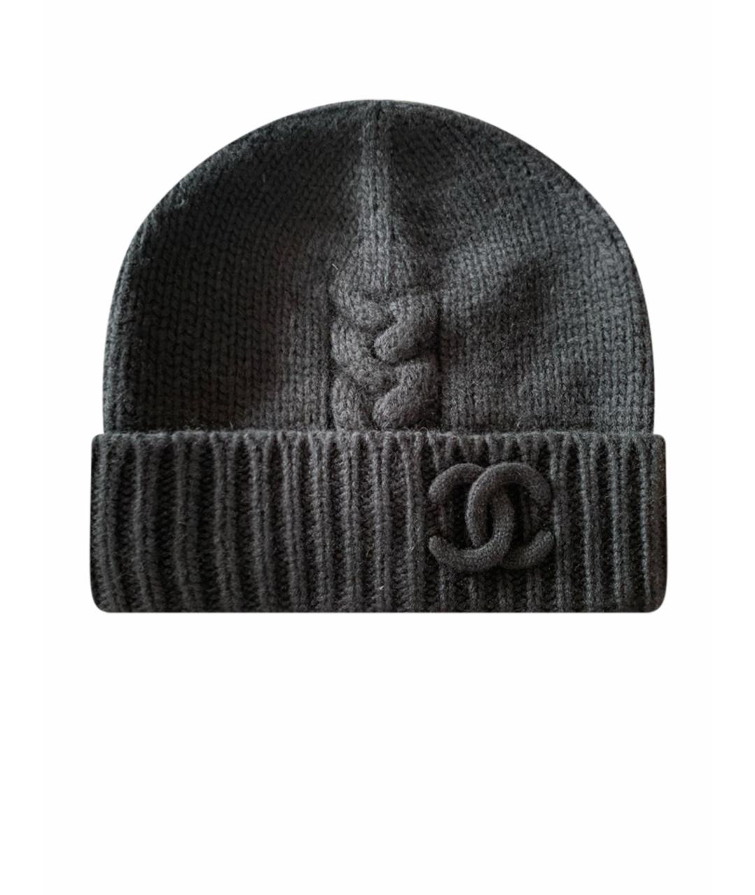 CHANEL Черная кашемировая шапка, фото 4