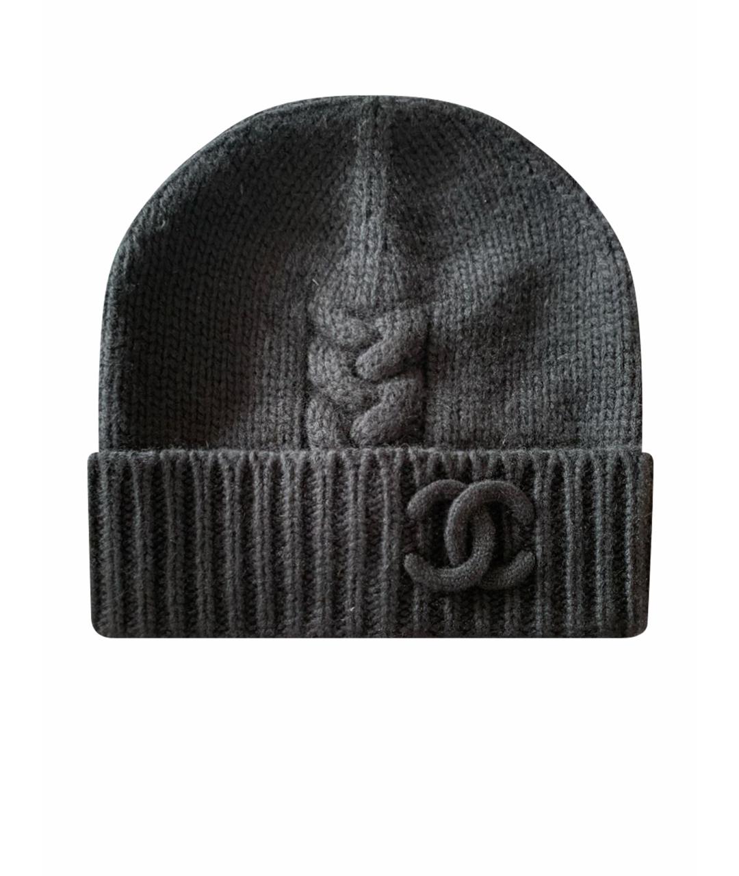 CHANEL Черная кашемировая шапка, фото 1