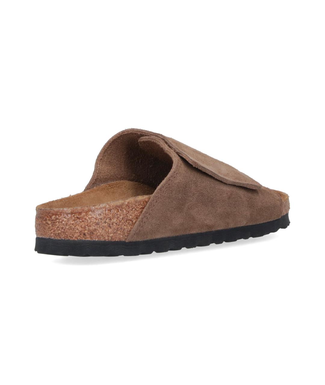 BIRKENSTOCK Коричневые замшевые шлепанцы, фото 4