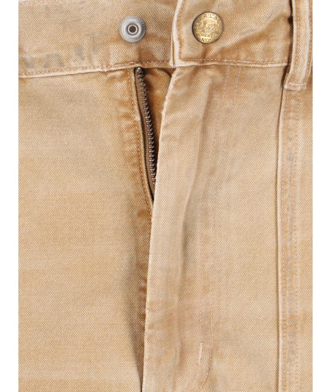 POLO RALPH LAUREN Бежевые хлопковые повседневные брюки, фото 5