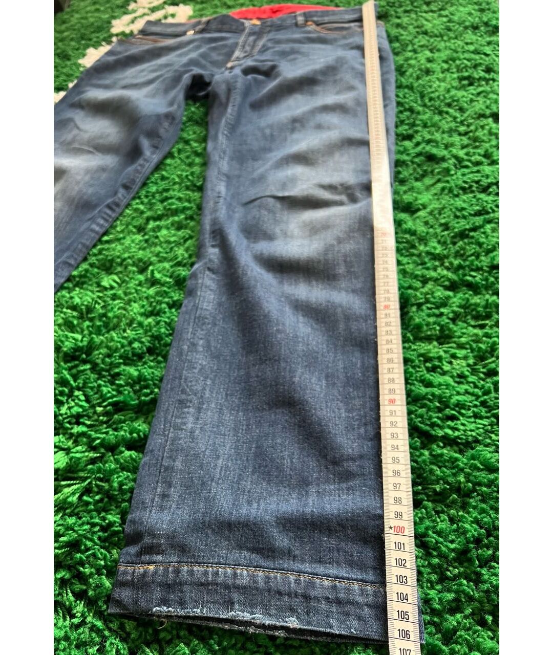 BILLIONAIRE Темно-синие хлопко-эластановые прямые джинсы, фото 5