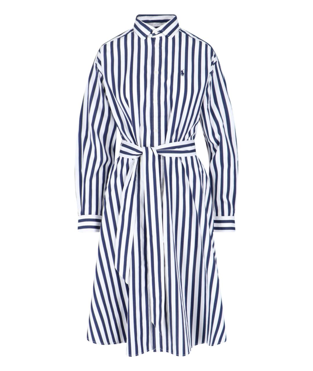 POLO RALPH LAUREN Синее хлопковое повседневное платье, фото 1