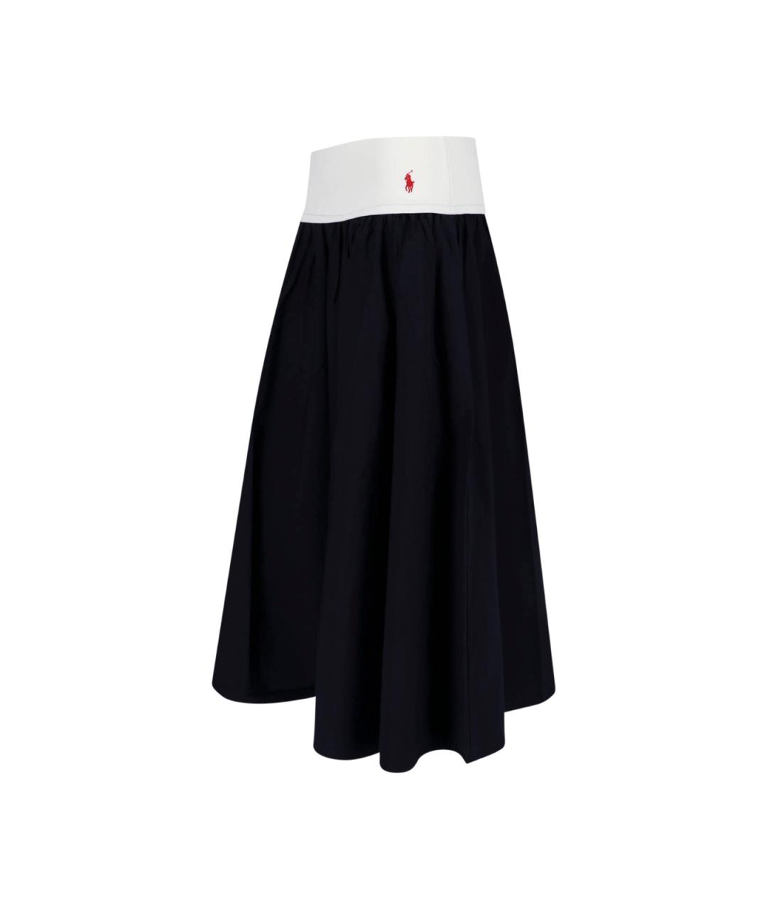 POLO RALPH LAUREN Темно-синяя юбка миди, фото 3
