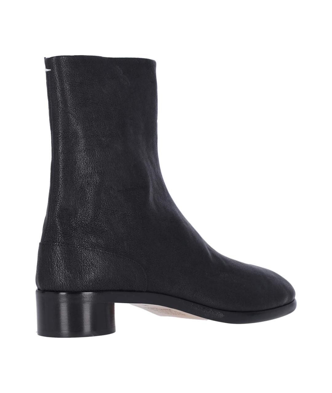 MAISON MARGIELA Черные кожаные высокие ботинки, фото 4