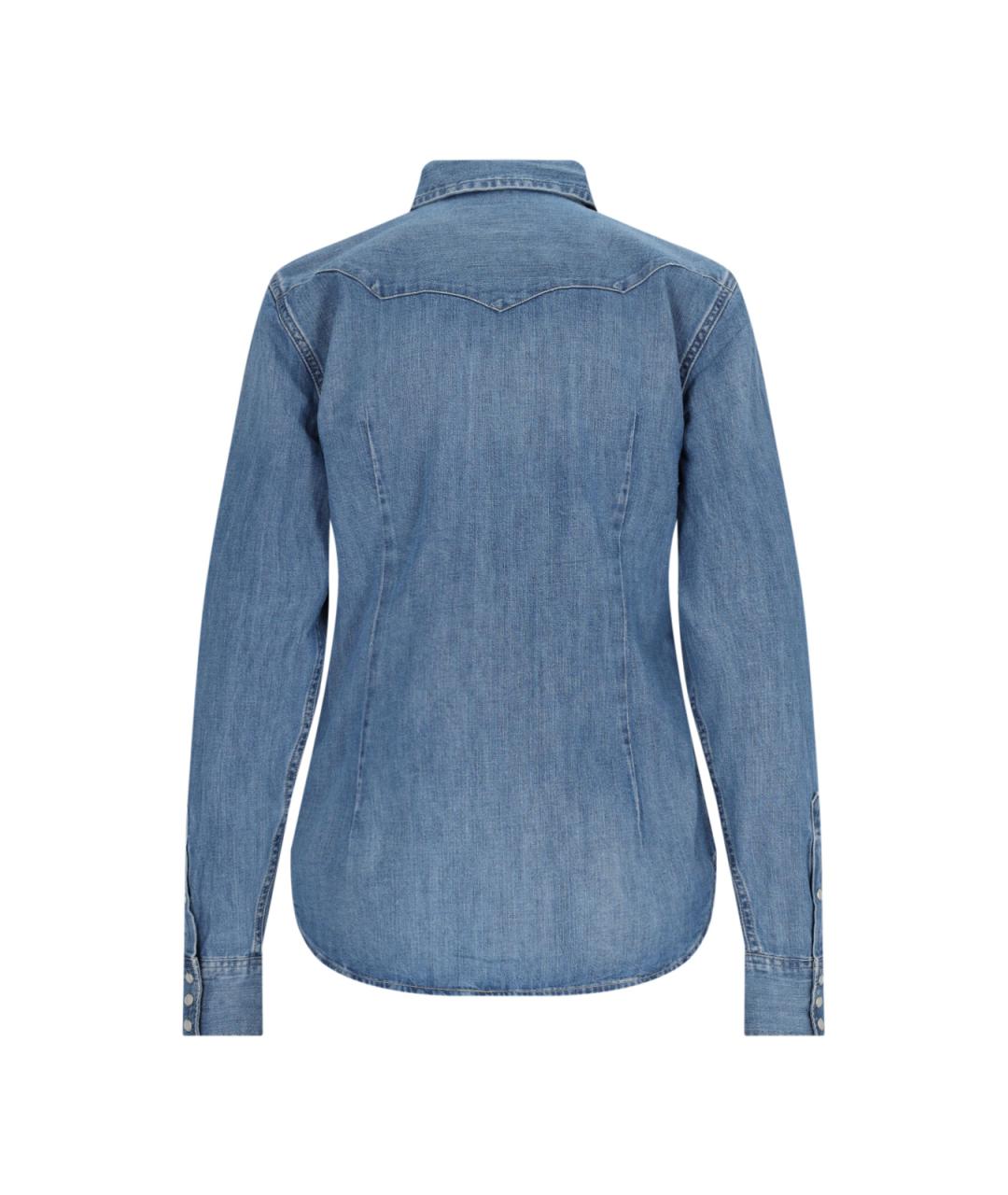 POLO RALPH LAUREN Синяя хлопковая рубашка, фото 2